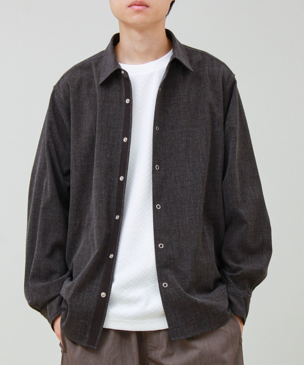 ［FREDY＆GLOSTER限定 TIME SALE！］【セットアップ対応】TRメランジ スナップボタンシャツ