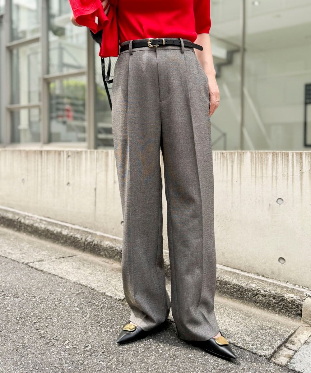 《セットアップ対応》ウォッシャブルシャーク愛されセミワイドパンツ