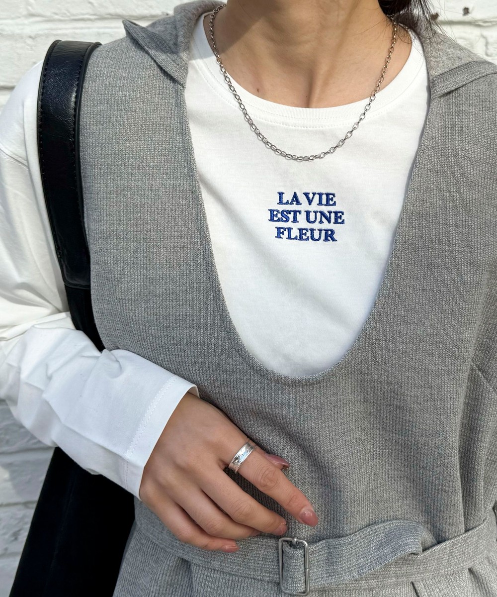 ワンポイント刺繍ロゴロンTシャツ