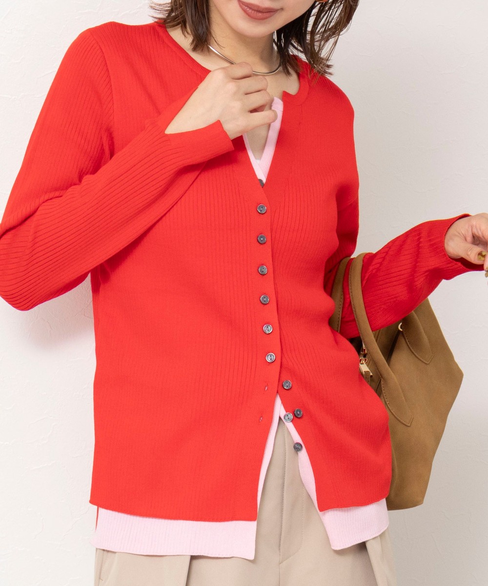 【TORRAZZO DONNA/トラッゾドンナ】Layered V-Neck Top