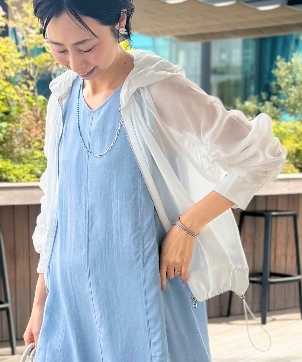 オーガンジーグログランフードブルゾン
