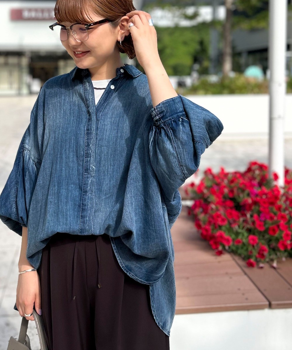 シアーデニムドルマンシャツ