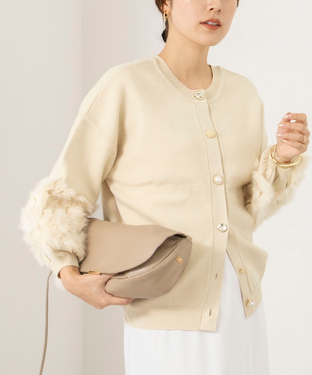 【TORRAZZO DONNA/トラッゾドンナ】2WAY Rabbit Fur knit Top