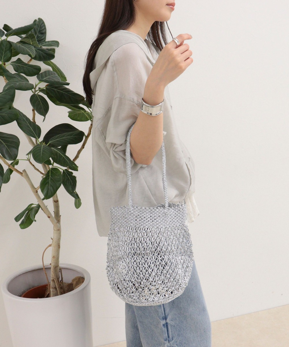 【BAGMATI/バグマティ】ラメコードメッシュラウンドバッグ