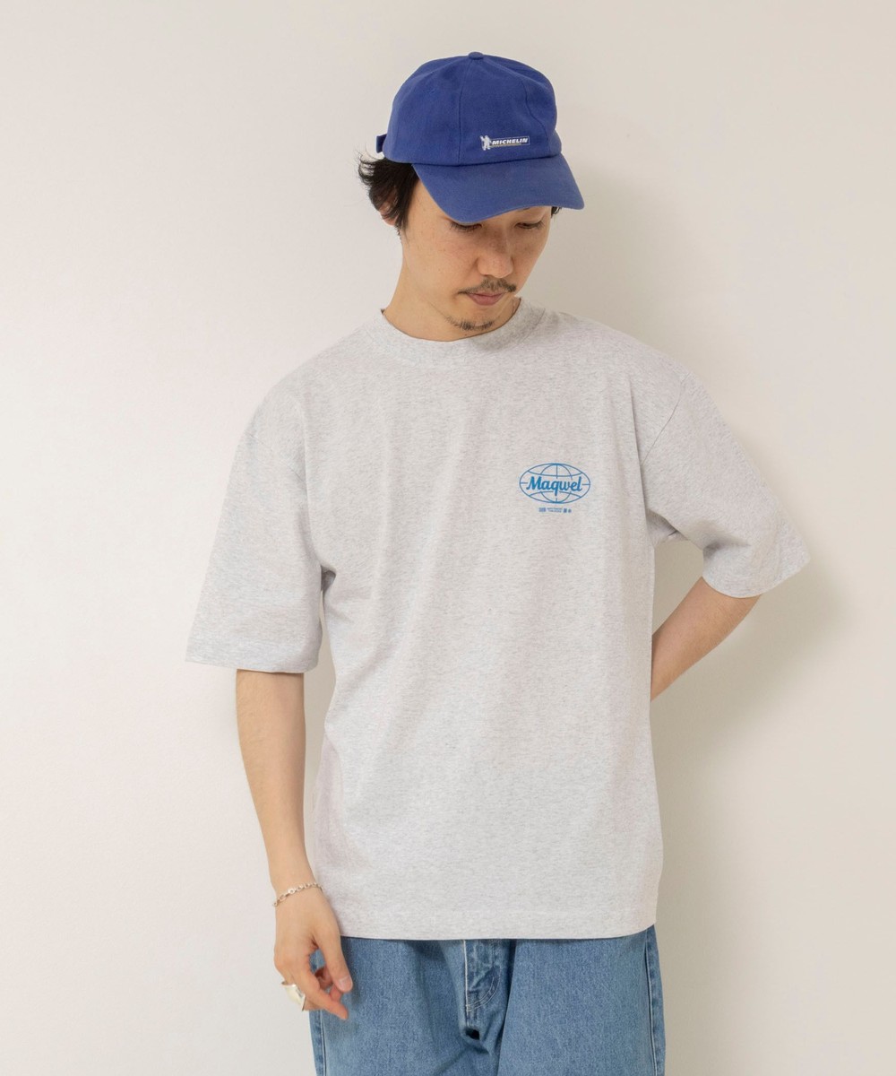 【MAQWEL/マクウェル】ウォッシャブル Maqwel Earth ワイドボディプリントTシャツ