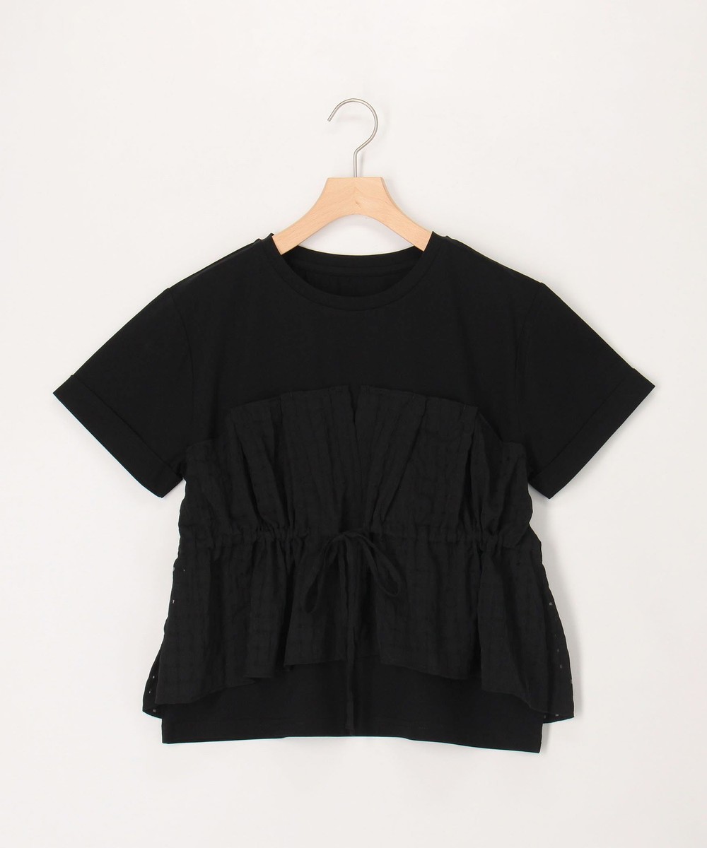 シアーチェックビスチェ付きTシャツ