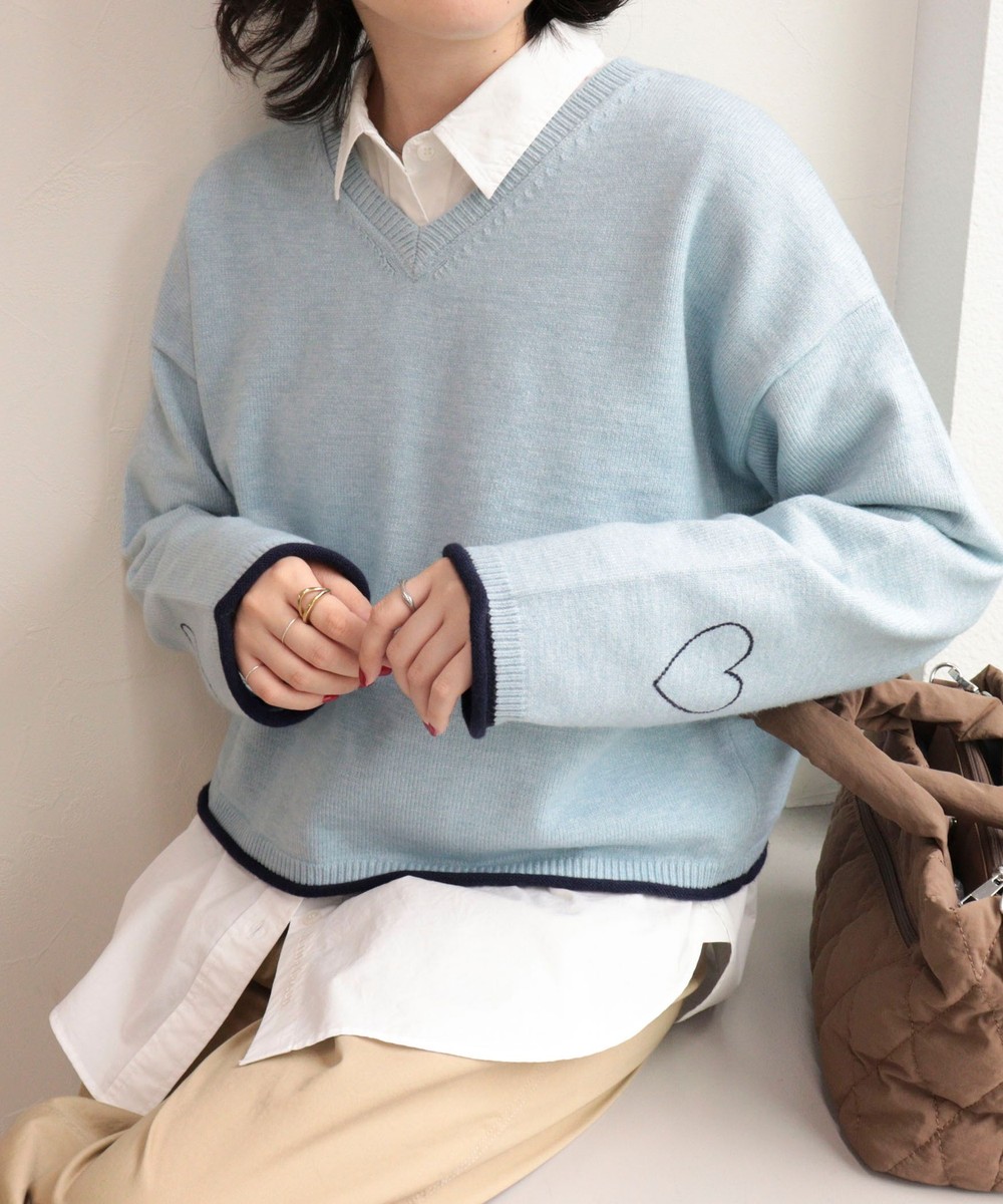 ［WEB限定 SPECIAL PRICE！］ハートST Vネックニットプルオーバー