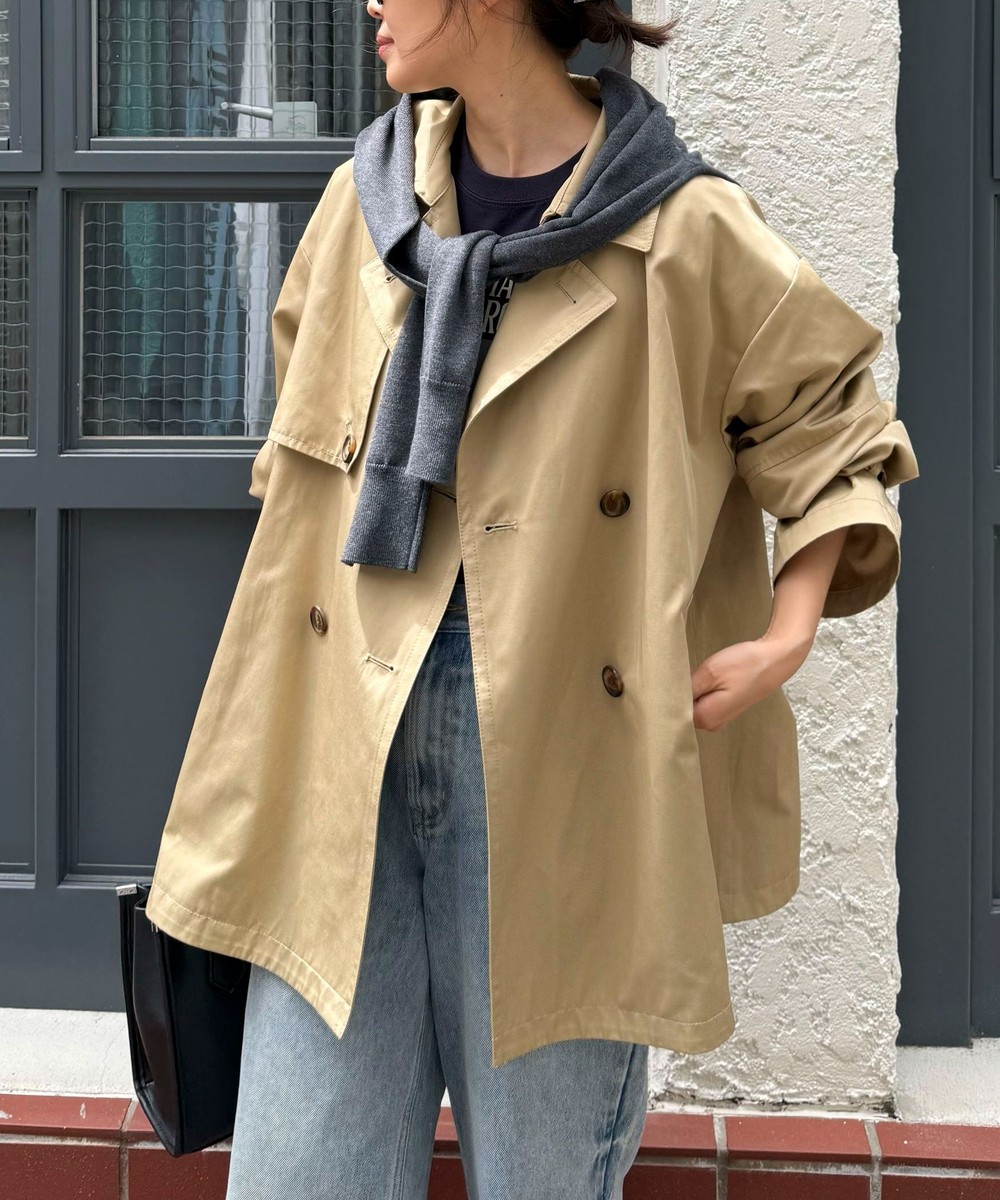 ［WEB限定 TIME SALE！］袖ボリュームミドル丈トレンチコート