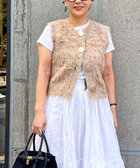 《手洗い可能》ビックボタン起毛ファーベスト