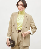 《セットアップ対応》ウォッシャブルウール調ストレッチダブルジャケット