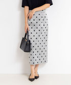 ウォッシャブルストレッチドットジャガードタイトスカート