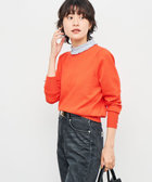 プリーツ衿取り外しプルオーバーニット