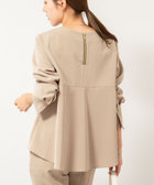 《セットアップ対応》ウォッシャブルストレッチギャババックフレアブラウス