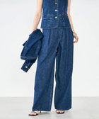【RM denim】リネン混ラップワイドパンツ