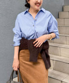 ウォッシャブルブロードメタル釦スキッパーシャツ