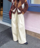 【MAQWEL/マクウェル】ウォッシャブルタックワイドパンツ