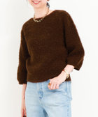 ダブルフェイスシャギーハーフスリーブプルオーバーニット