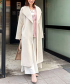 アンゴラビーバーベルテッドロングコート