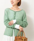 シアーモヘヤ2WAYリブボートネックカーディガン