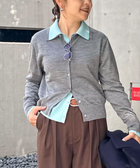 《手洗い可能》16Gマレー襟付きカーディガン