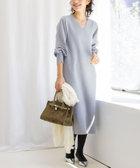 ◇【WEB限定】ウォッシャブルラメ総針Vネックコクーンワンピース