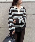 ラガーボーダーニットプルオーバー