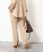 《セットアップ対応》ウォッシャブルストレッチギャババックスリットパンツ