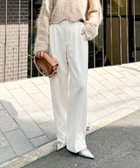 ウォッシャブルウール調愛されイージーワイドパンツ