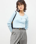 《アンサンブル対応》《手洗い可能》カシミヤ混リブUネックプルオーバー