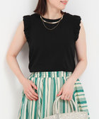 《接触冷感》ギャザーショルダーノースリーブプルオーバー