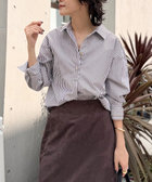 ウォッシャブルブロードメタル釦スキッパーシャツ