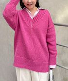 ブライト紡毛Vネックプルオーバー