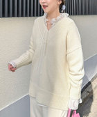 ブライト紡毛Vネックプルオーバー