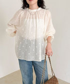 ドット刺繍2ＷAYブラウス