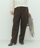 《セットアップ対応》ウォッシャブルウール調セミワイドパンツ