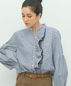 パール釦ビブヨーク4WAYフリルブラウス