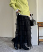チュールティアードスカート