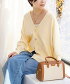 【一部WEB限定カラー】《手洗い可能》スムース編みVネックカーディガン