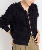 《手洗い可能》カットジャガードジップアップカーディガン