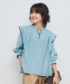 ウォッシャブル配色パイピングブラウス