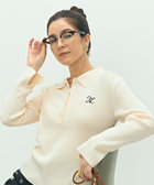 《手洗い可能》ポロ衿リブプルオーバーニット