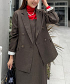 《セットアップ対応》ウォッシャブルウール調ストレッチダブルジャケット