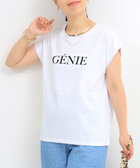 《接触冷感》《吸水速乾》DRY COTTONフロッキープリントノースリーブTシャツ