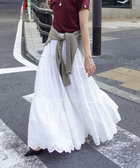 【MAQWEL/マクウェル】《セットアップ対応》ウォッシャブルエンブロイダリーレーススカート