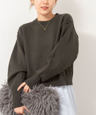 《手洗い可能》スウェット風ニットプルオーバー