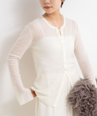 【WEB限定カラーあり】カシミヤ混ガーゼ風リブクルーネックミディ丈カーディガン