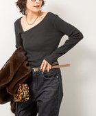 ウォッシャブルリブカットアウト2WAYロンT