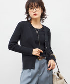 《アンサンブル対応》《手洗い可能》カシミヤ混リブVネックカーディガン