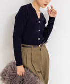 《手洗い可能》16GマレーリブVネックカーディガン