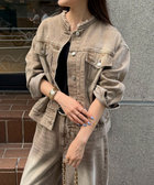 ノーカラーコンパクトデニムジャケット